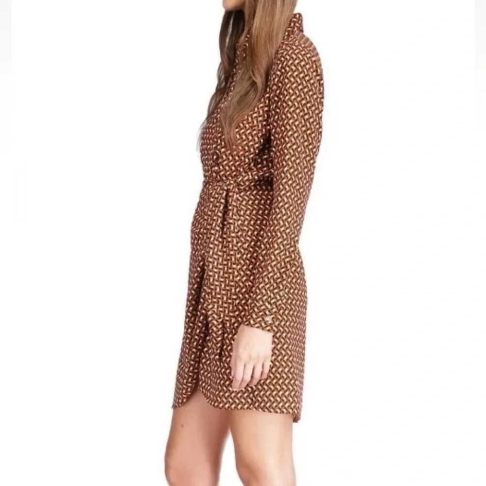 Michael Kors Brown Printed Shirt Dress